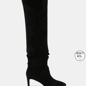 Steve Madden Elegant Black Over the Knee Boots